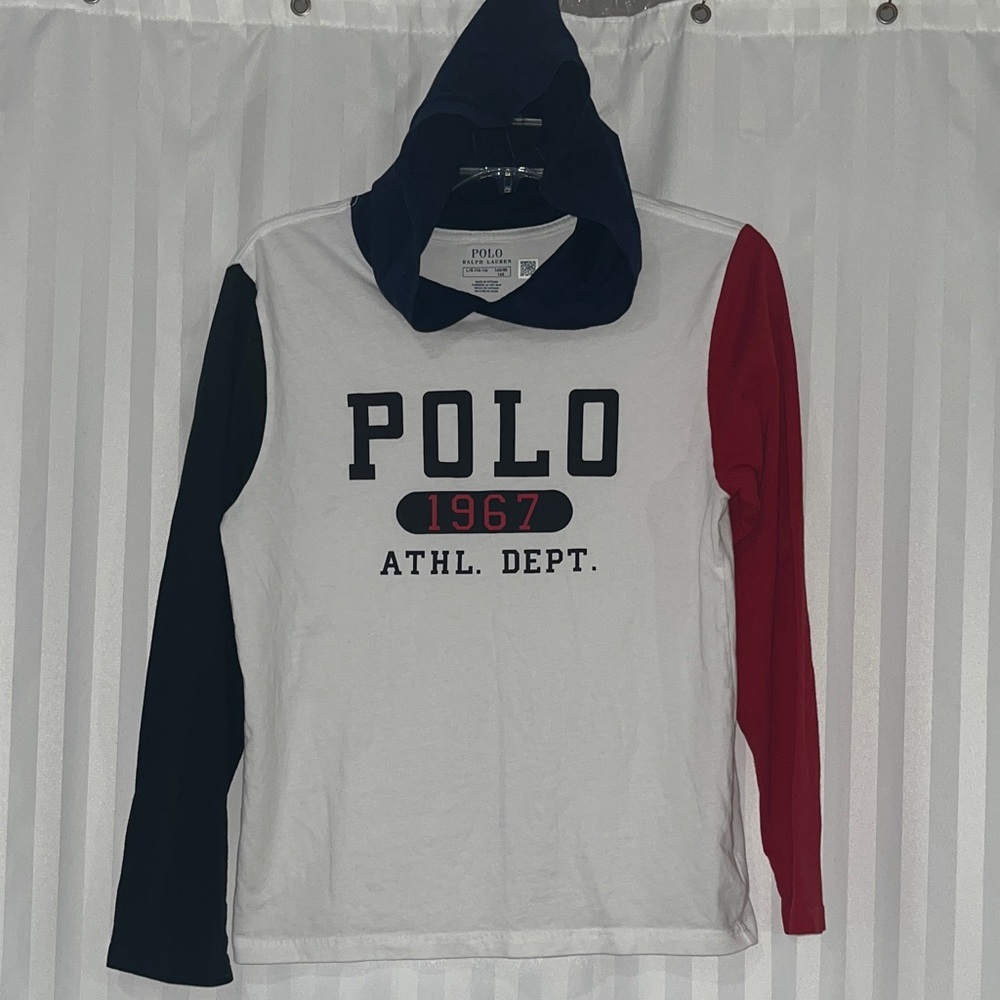 Polo by Ralph Lauren Kids Hooded Long Sleeve - White, Red, Black and Blue